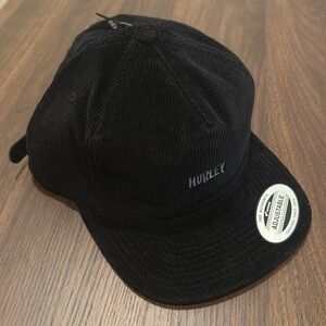 Hurley Men's Cords Corduroy Strapback Hat Cap - Black